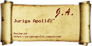 Juriga Apolló névjegykártya